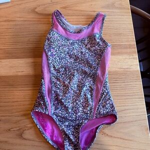 Ivivva Girls Floral Purple and Pink Leotard